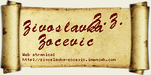 Živoslavka Zoćević vizit kartica